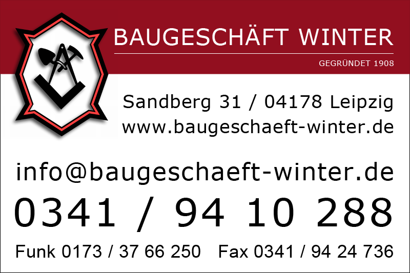 Kontakt: Baugeschäft Winter | Sandberg 31 | 04178 Leipzig